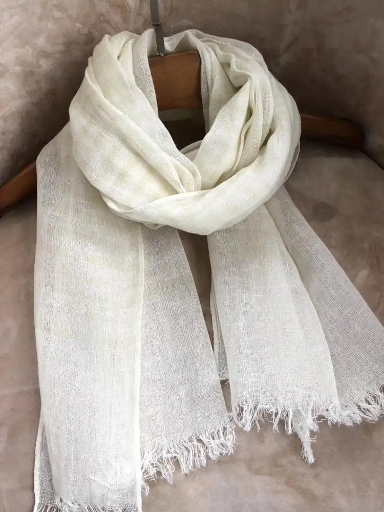 High quality 50%cotton50%linen luxury lady men natural mascadas echarpe shawl eco friendly wholesale stripe linen scarves