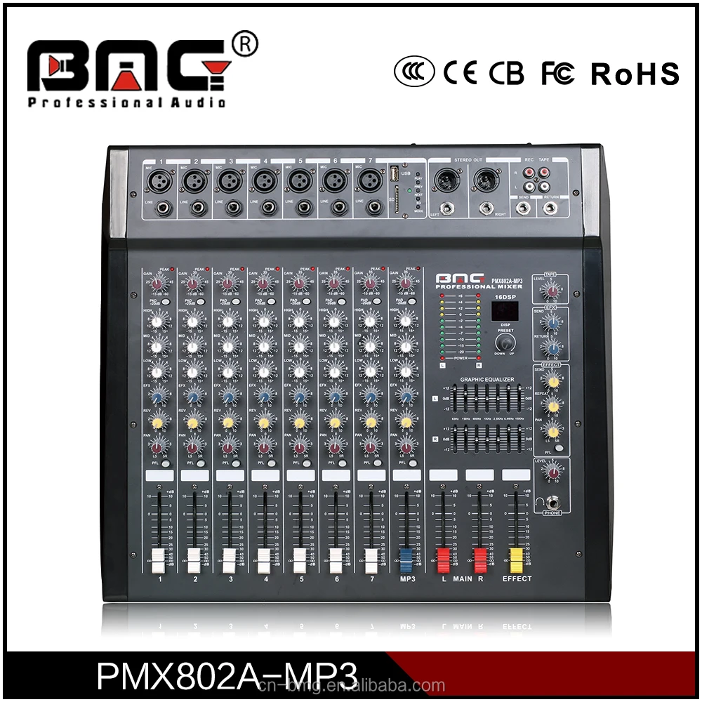 Классическая BMG профессиональных 8 канала аудио консоли/караоке микшер-усилитель