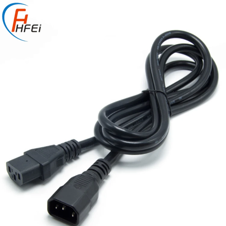 HF male connector electric ac power cable for computer power cord c13 to c14 cables