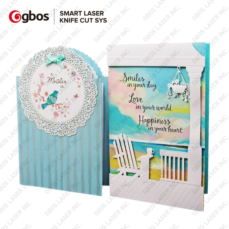 Gbos Automatic Greeting Card Engraving Cutter Wedding Card Laser Cutting Making Machine