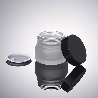 50g Transparent Clear Frosted Luxury glass jar  Skin Care Cream cosmetic jars