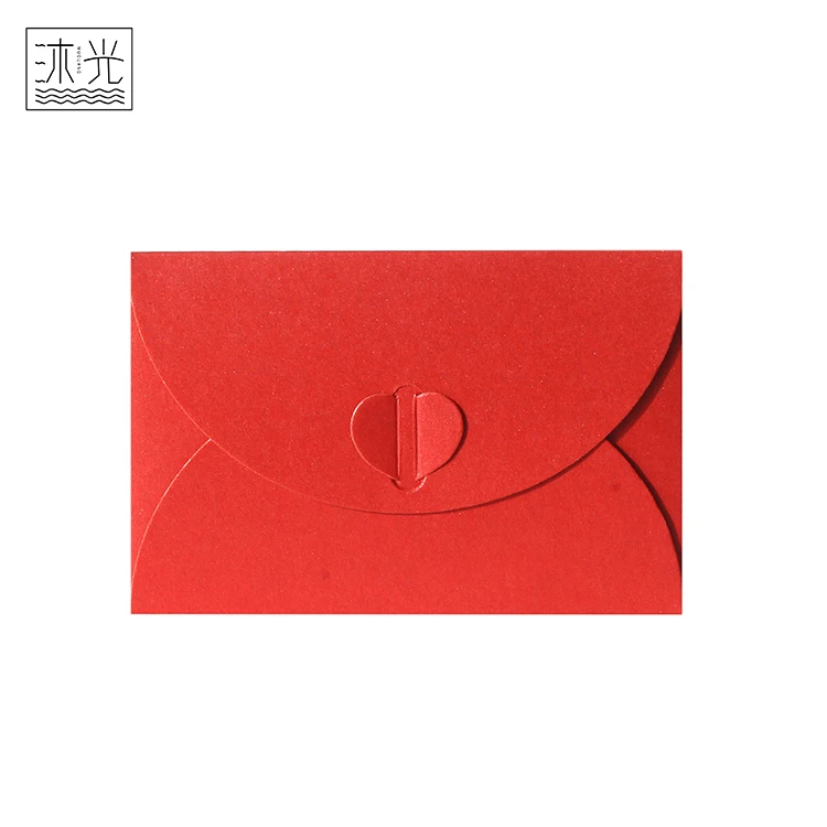 
Recycled Kraft Multi Color Paper Mini Gift Card Packaging Envelope With Heart Button Closure 