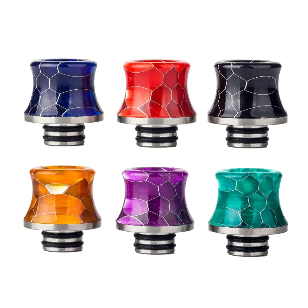 lovekeke-033 cheap e cig 510 stainless steel rainbow snake skkin  slim waist shape resin drip tip for 510 atomizer