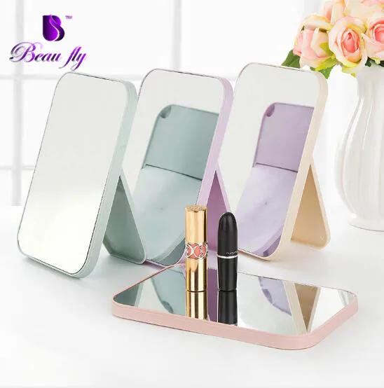 Rectangular desktop mirror hd  desktop dressing mirror folding portable makeup mirror
