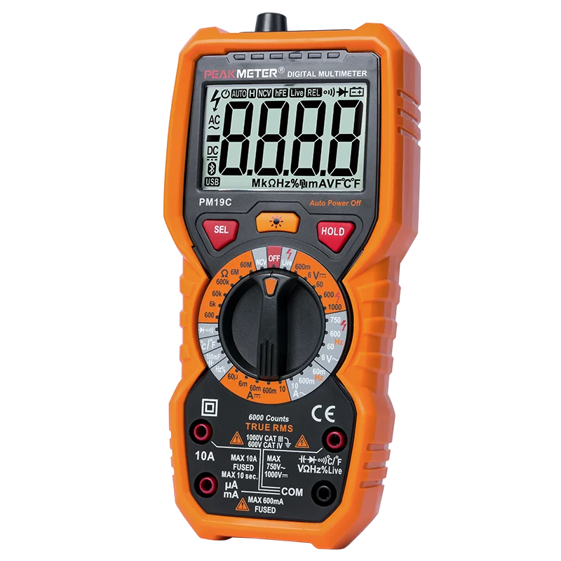 Peakmeter PM19C China manufacturer Frequency Measurement Electrical Multi Tester Dc Current manual range professional Multimeter