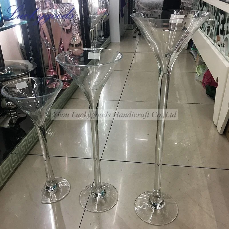 LHP020 new arrival transparent tall clear glass vases table vase centerpiece