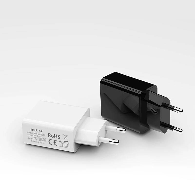 5V 2A European standard 2USB port CE GS RoHS certified mobile phone charger EU high quality dual USB universal charger