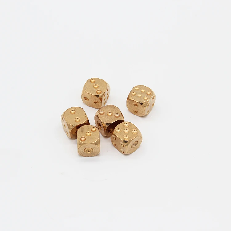 
50 pieces/lot Machining Manual Polishing Solid Brass Dice 