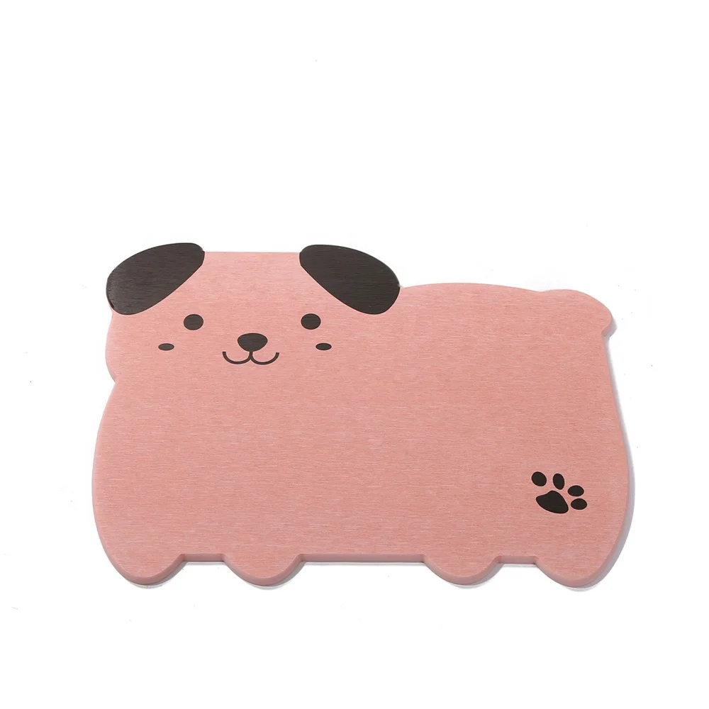 
New Product Eco friendly Diatomaceous Earth Puppy Shape Fast Dry Diatomite Kids Bath Mat 