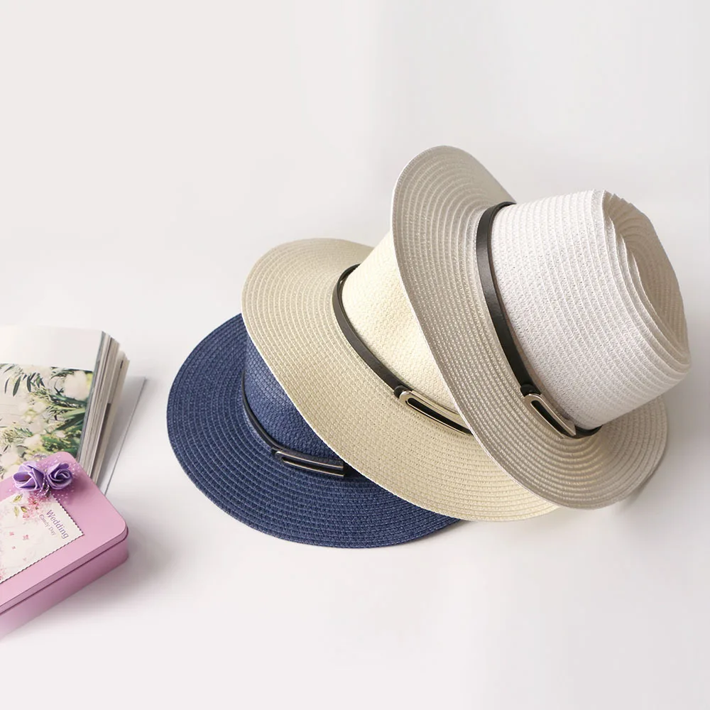 Manufacturer Custom Logo Wholesale Cheap Summer Beach Straw Cap Hat Panama Hat