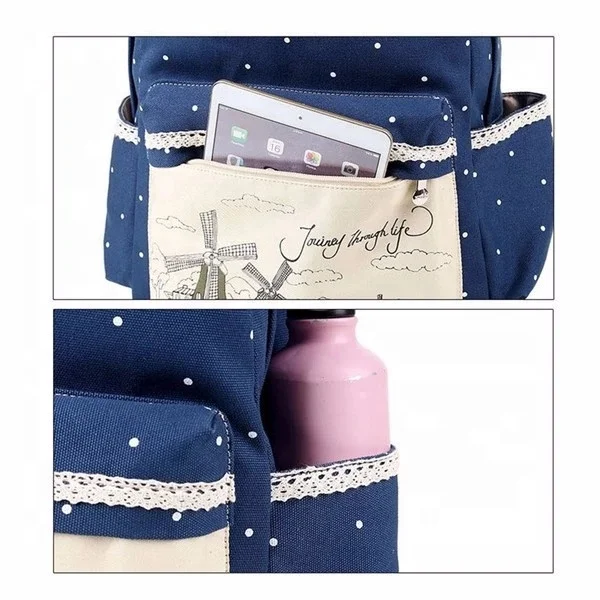 Wholesale Stock Design Cheap Canvas Fashion School Backpack Bags Set for Travel School Backpack Bag