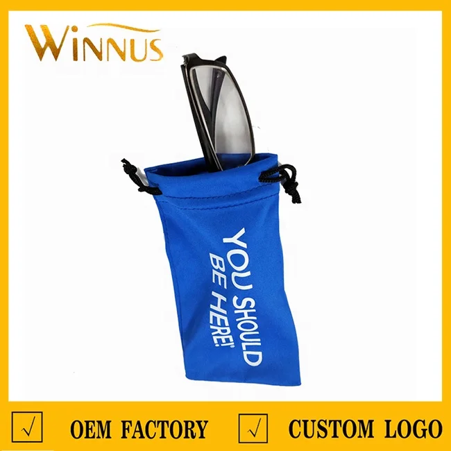 soft touch clean microfiber cloth drawstring glasses bag package sunglass pouch with custom logo