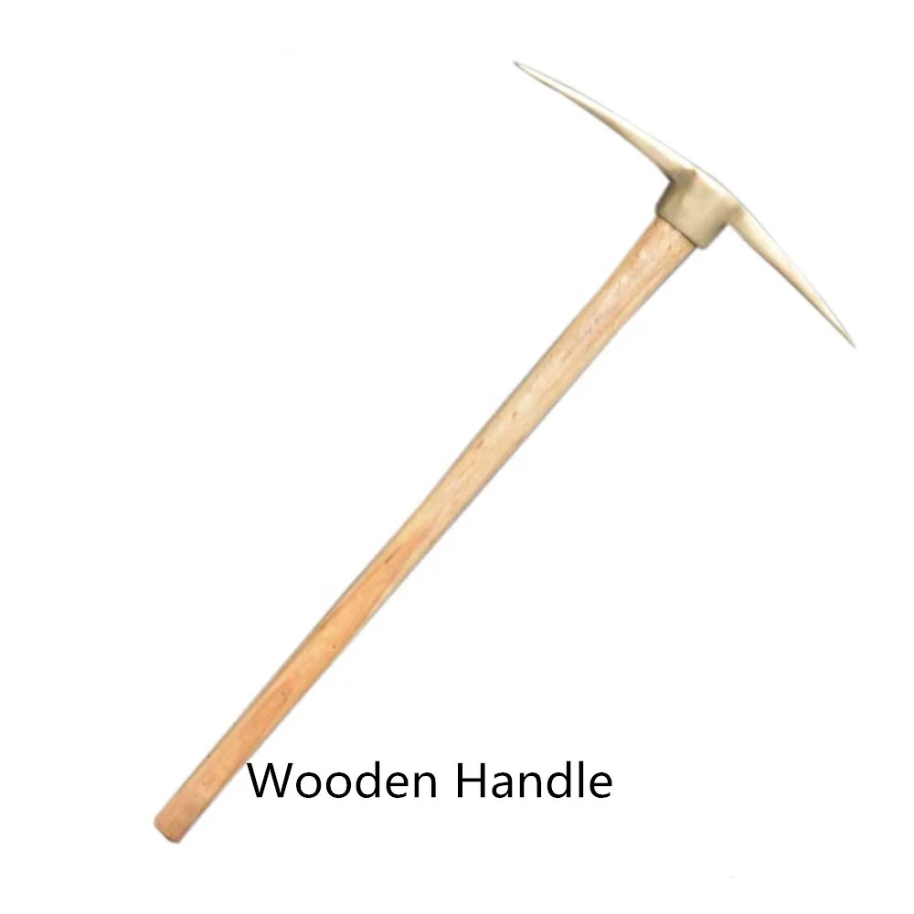 Non sparking non magnetic pick railroad , beryllium copper pickaxe With Wooden Handle