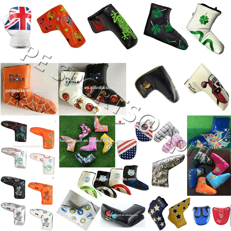 Supplier Custom Logo Golf Putter Headcovers PU Leather Covers