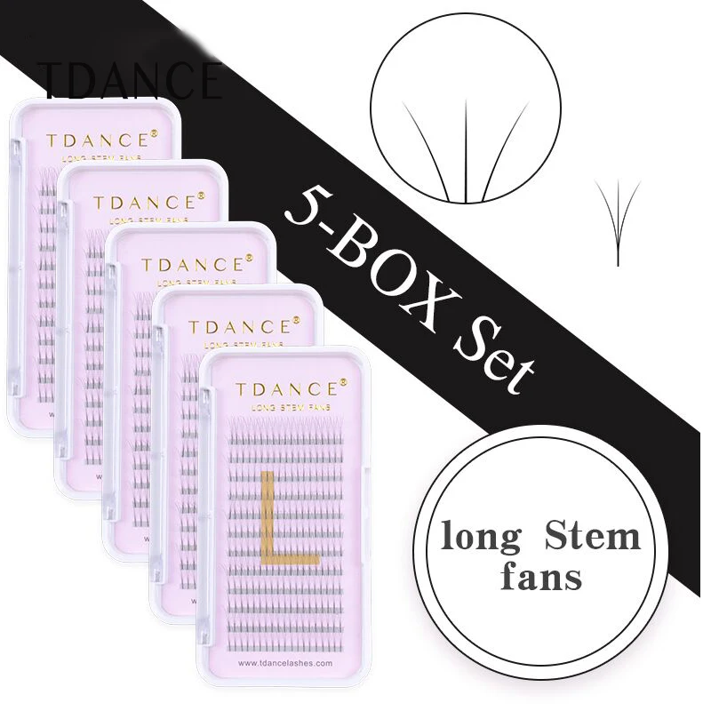 Factory Retail Premade Fan 4D 5D Russian Volume Lashes C D Curl Eyelash Extension 0.07 0.10 Individual Lashes Natural Long 1tray