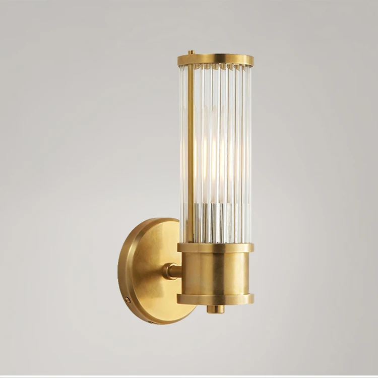 Zhongshan Lighting Cheap Antique Brass Crystal Wall Lamp For Home Decoration Luxury Hotel Wall Sconce Wall Light