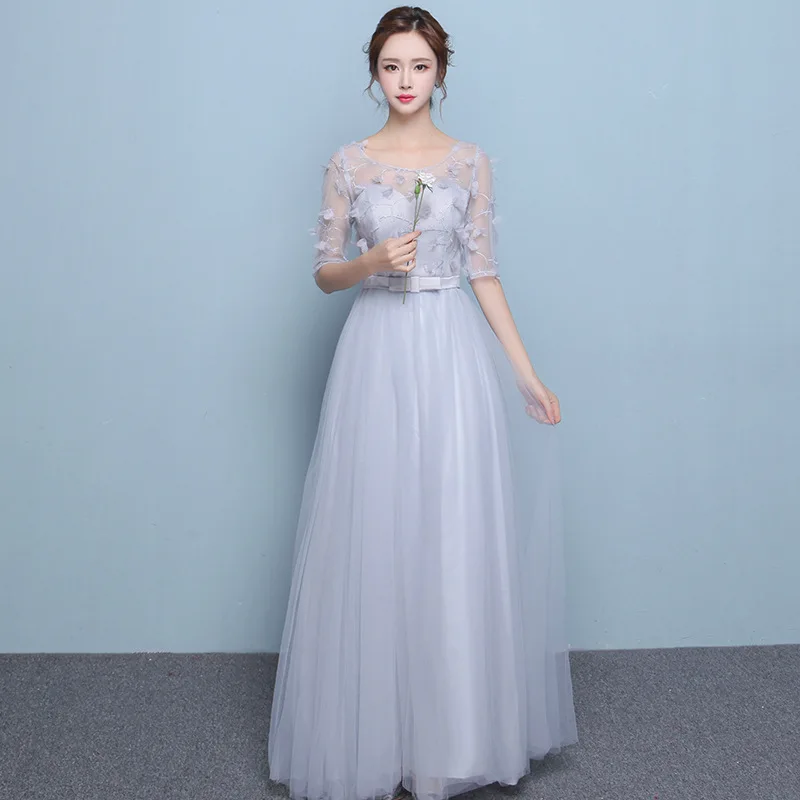 
ZH1133L 2019 long flower sisters wedding custom evening prom dress bridesmaid dress 