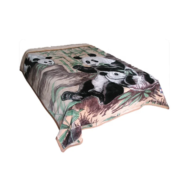 Animal design factory price 100% polyester heavy mink raschel blanket for winter