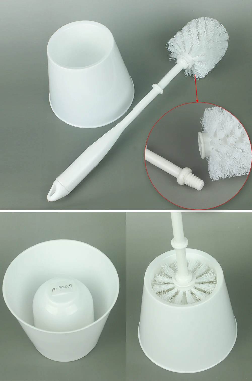Cheap plastic washing cleaning tool toilet brush with bowl