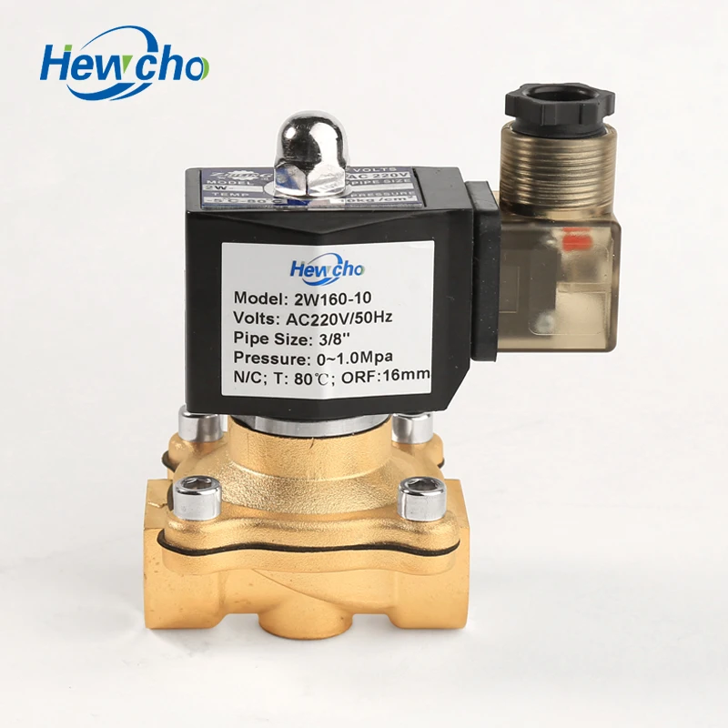 Электрический водяной электромагнитный клапан 2W160-10, 3/8 дюйма, 10 мм, с отверстием переменного тока 220 В/230 В