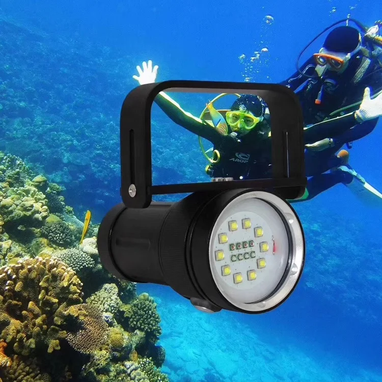Underwater Camera Photography Torch 18 Led Submersible Flashlight Super Bright Rechargeable Diving Video Light