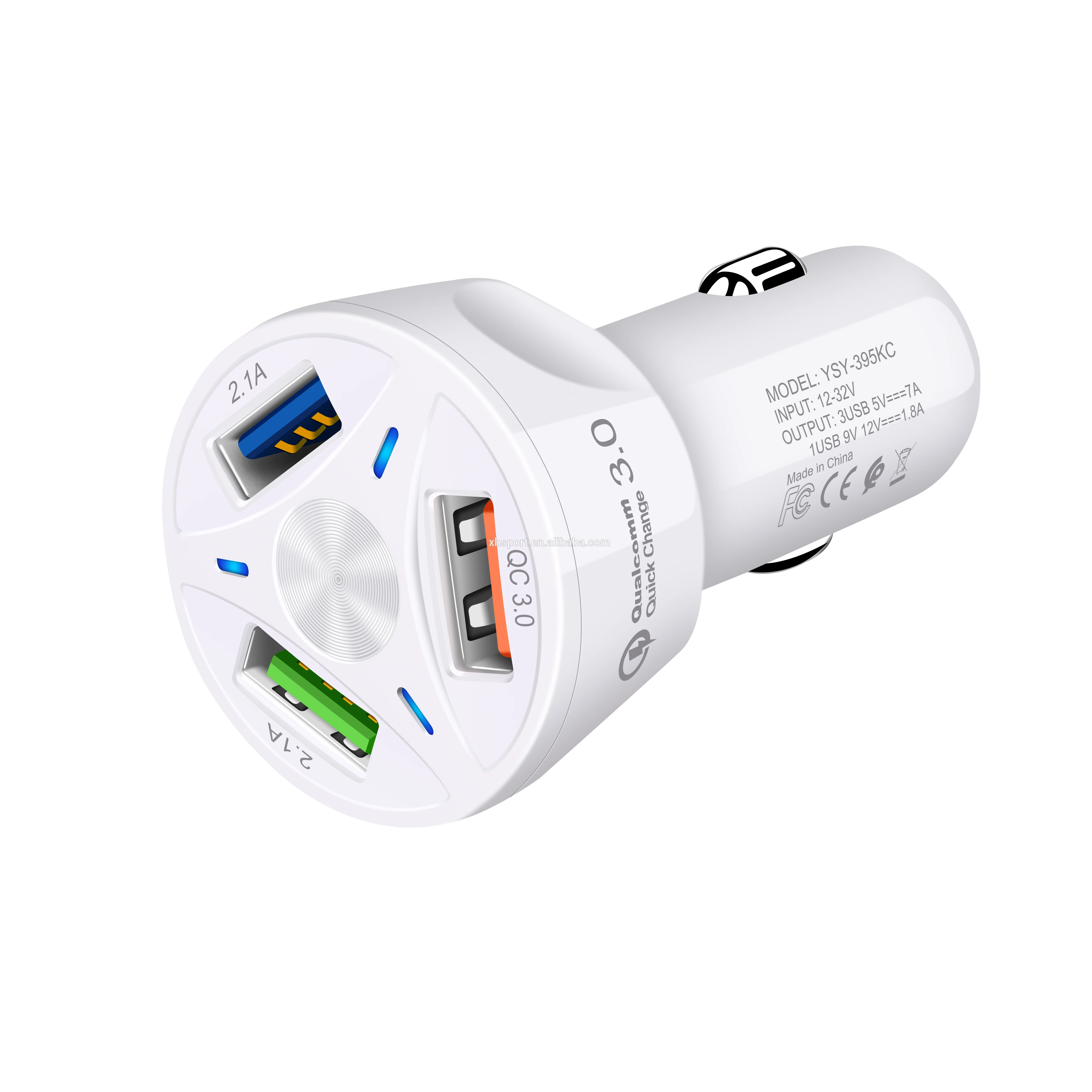 
2019 new high quality qc3.0 fast 12-32v 3 usb car charger 