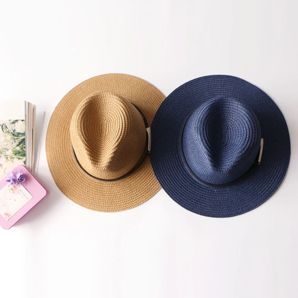 Manufacturer Custom Logo Wholesale Cheap Summer Beach Straw Cap Hat Panama Hat