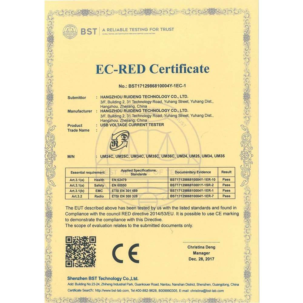 Цифровой мультиметр RD Type-C USB 2,0 UM25C с цветным ЖК-дисплеем, тестер постоянного тока, вольтметр, амперметр, измеритель напряжения