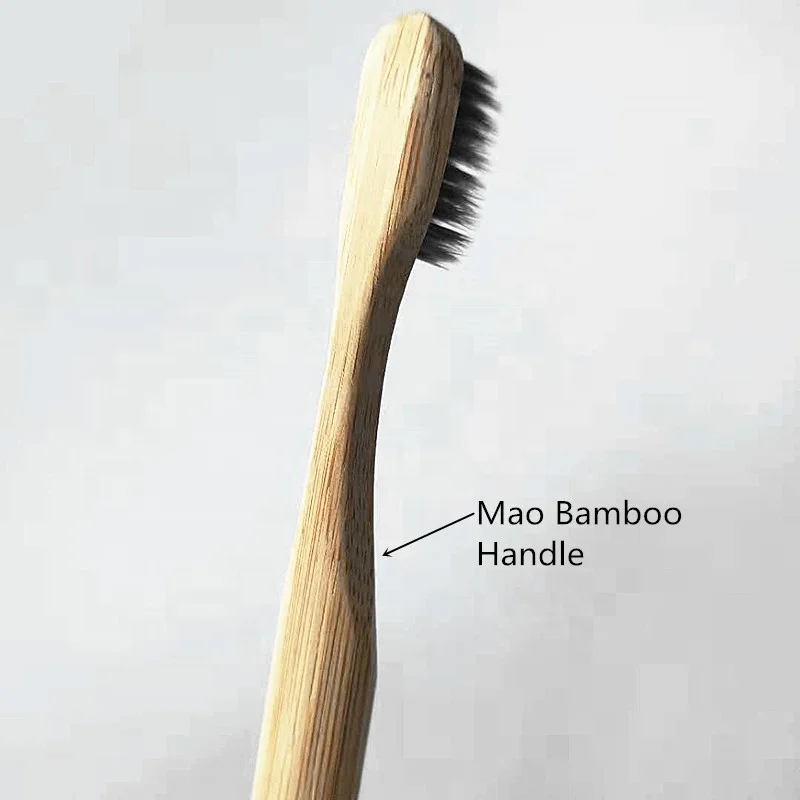 2019 private label bamboo round handle soft charcoal bristle toothbrush for kids