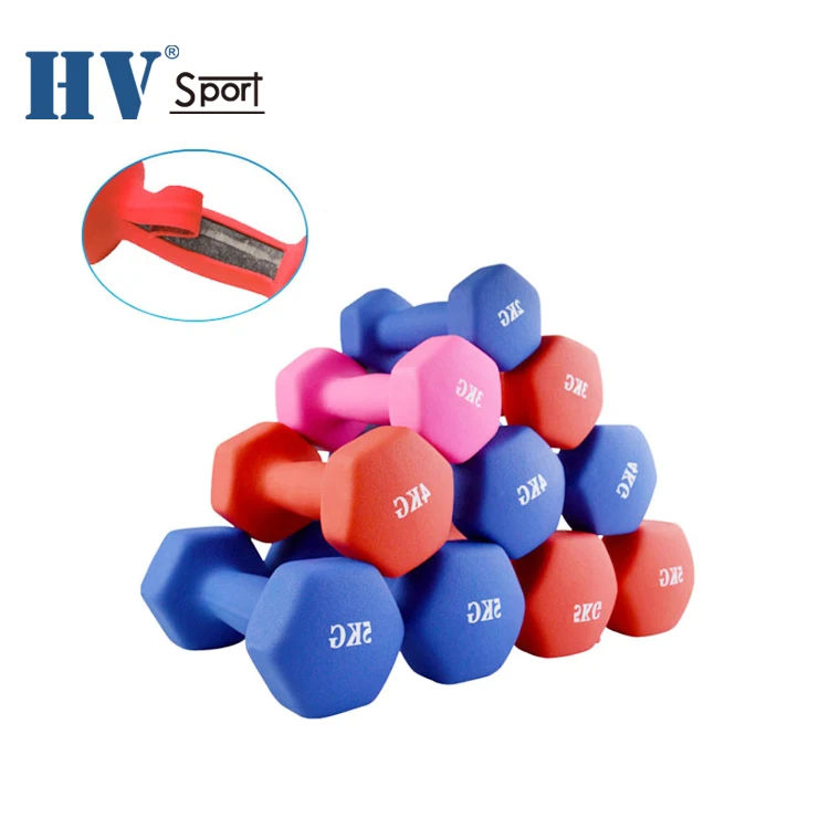 Men's and women's fitness equipment home hex dip Plastic dumbbells