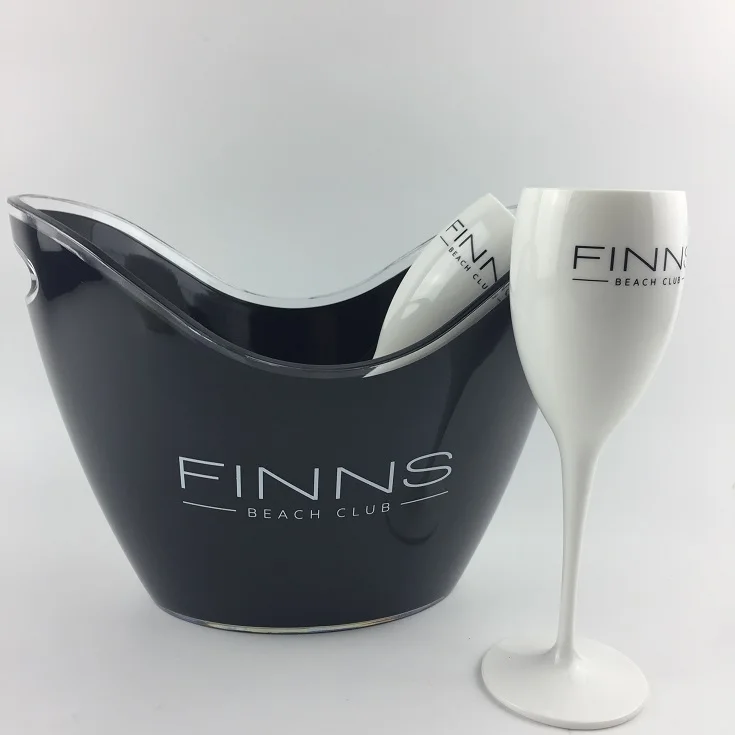 Ice Bucket Clear Acrylic 3.5 Liter Good for up to 2 Wine or Champagne Bottles Ice Bucket