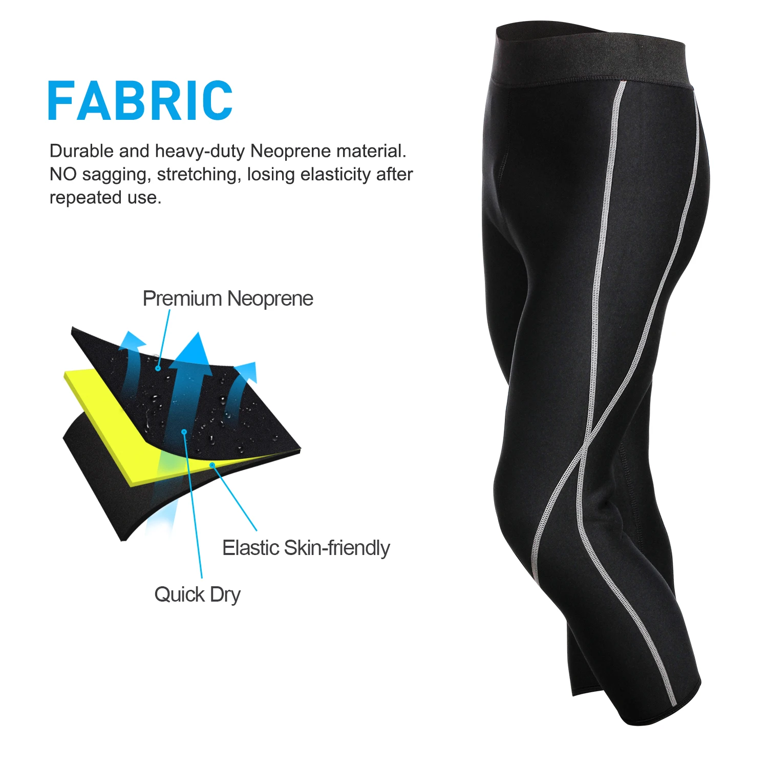 Мужские неопреновые штаны для похудения, горячий термо-костюм для сауны, Капри для пота, брюки для фитнеса