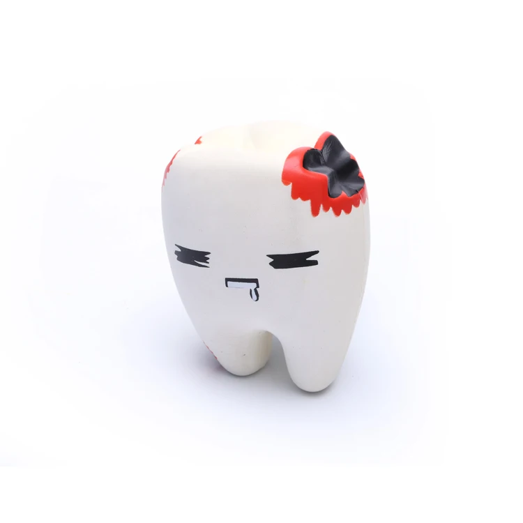 custom 2019 pu foam cheap medical stressball tooth stress reliever for kids