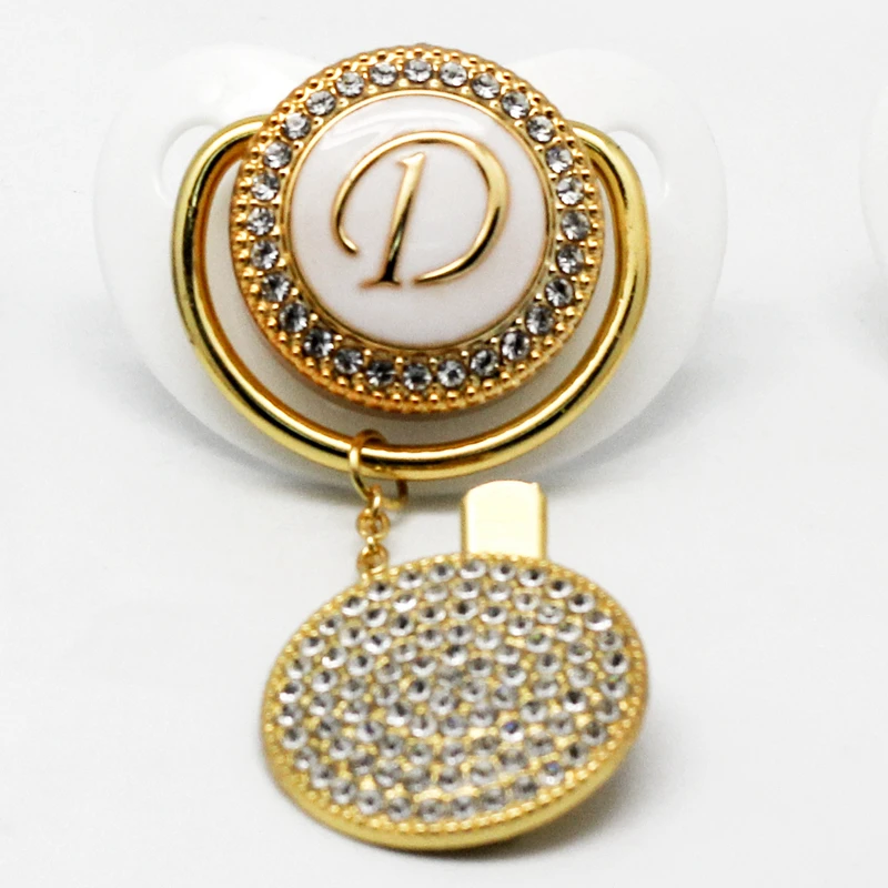
Luxury Diamond Collection Baby Pacifier & Clip Set 