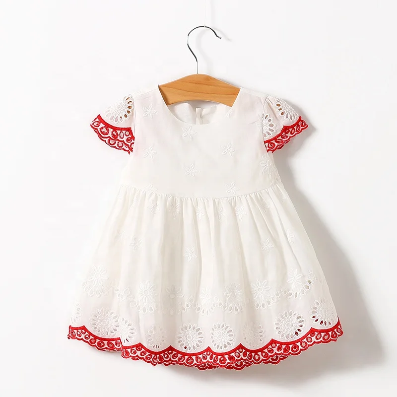Baby Clothes Baby Girl Summer 100% Cotton Short  Sleeve  Dress, Retail And Wholesale