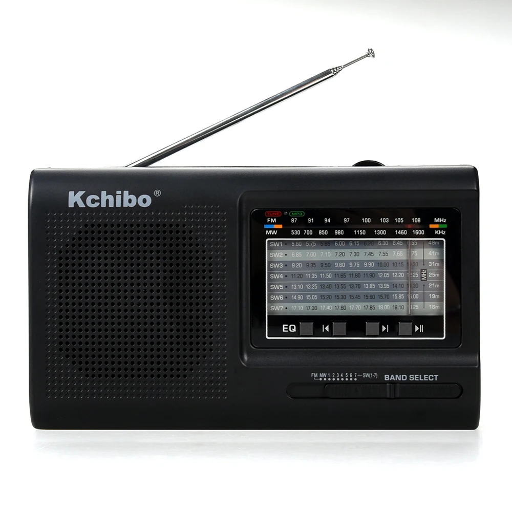 Stereo Kchibo radio FM/MW/SW1-8 10 band world receiver with MP3