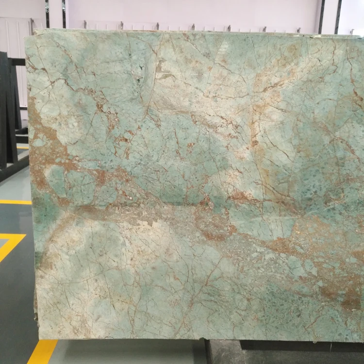 High Quality Peacock Green Marble Slab For Kitchen Countertop Green Marble