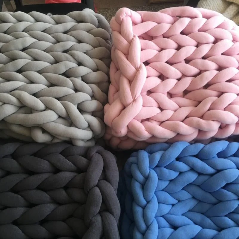 High Quality Handmade Heavy  big thread Knitted Weighted Blanket