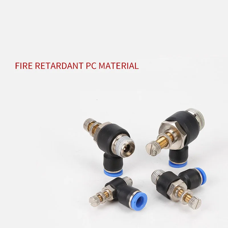 
SL4-M5 Pneumatic throttle valve air speed regulating valve quick connect hose fittings throttle check valve 