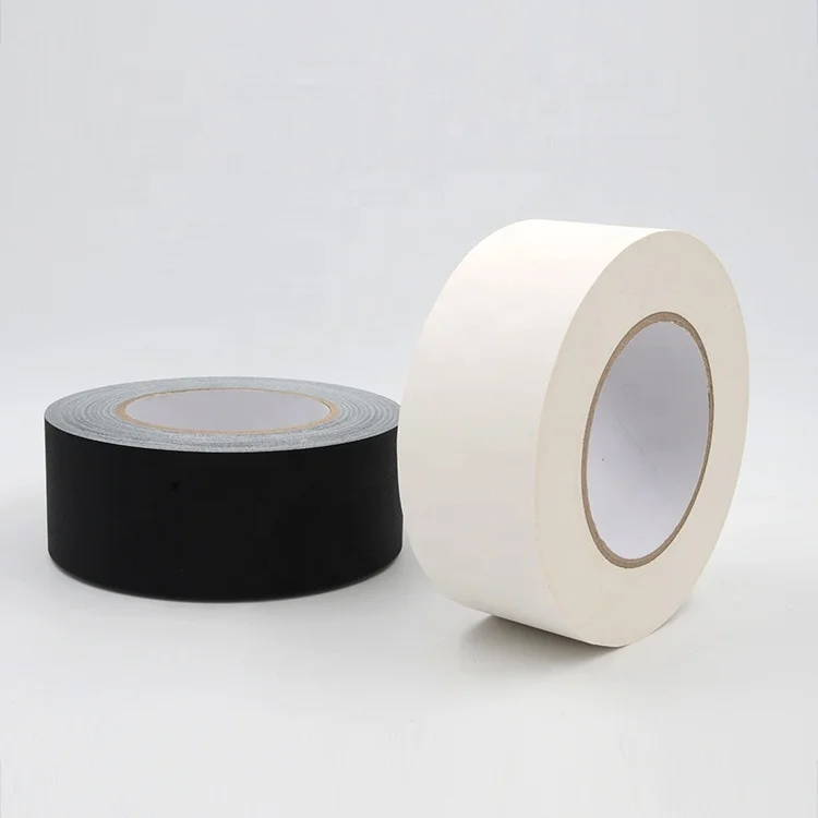 Multi colored printed low price high quality strong rubber adhesive 2inch 3inch 4inch width matt cloth white black gaffer tape