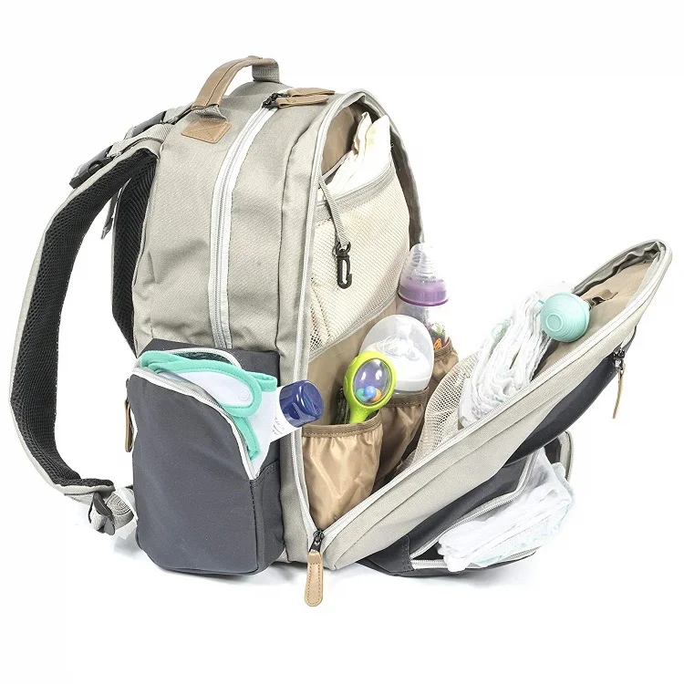 Factory Price Waterproof Baby Diaper Backpack Set Twin Diaper Bag with YKK Zipper