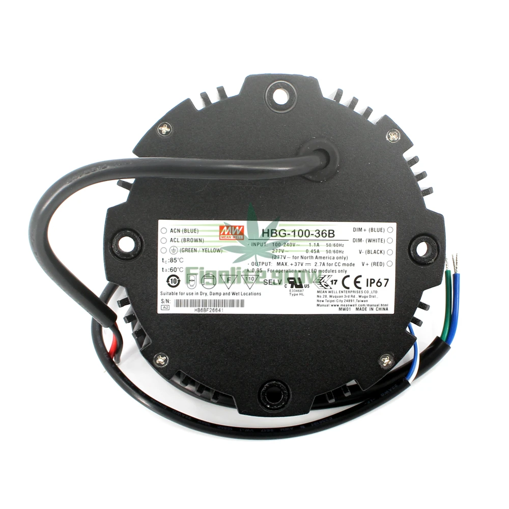 Full spectrum 100w COB CXB3590 LED grow light Meanwell dimmable driver HBG-100-36B