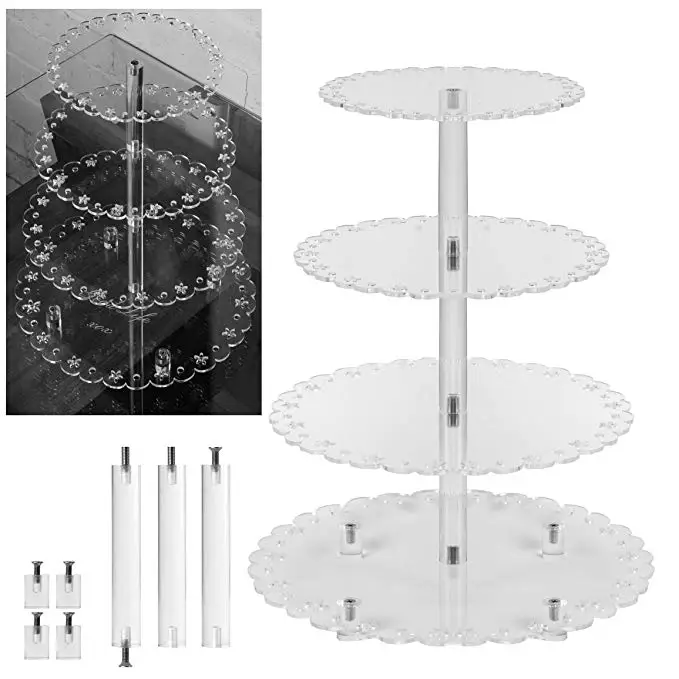 4 Tier Acrylic Round Cupcake stand  Pastry stand serving tray
