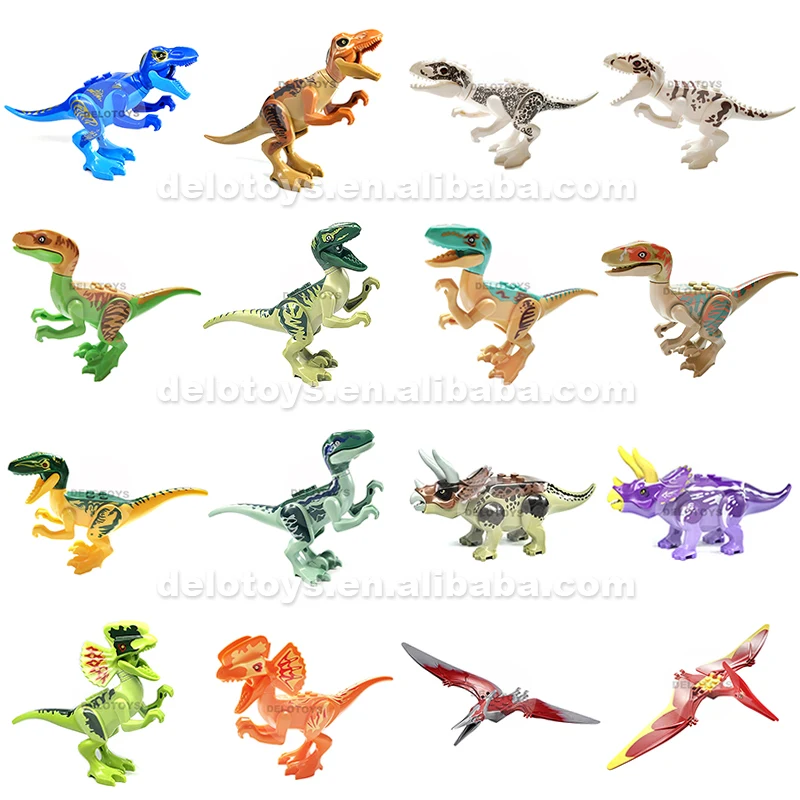 Plastic building block the Jurassic series Dinosaur bricks Carnotaurus with pattern Animal Model toy for children (DE234D)