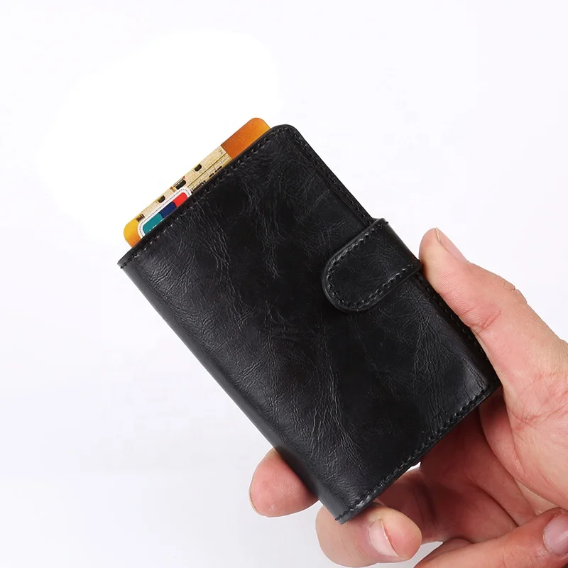 High quality anti RFID wallet aluminum ID card holder