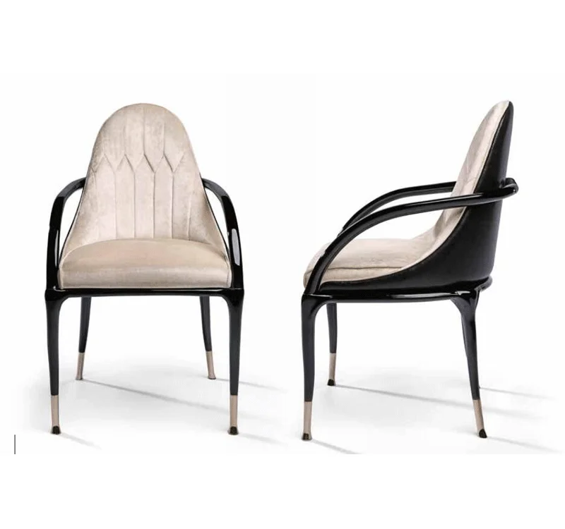 Роскошный простой креативный обеденный стул в скандинавском стиле с деревянной рамкой и подлокотником, с золотыми ножками, заводская цена, в наличии, кухонные стулья для дома