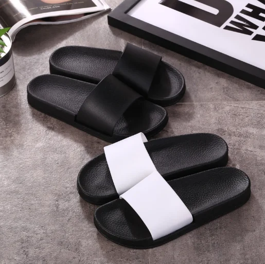 Casual Slippers Shoes For Men Solid Flat Bath Slippers Hot Sale Summer Sandals Male Indoor Outdoor Slippers Open Toe Beach Shoes