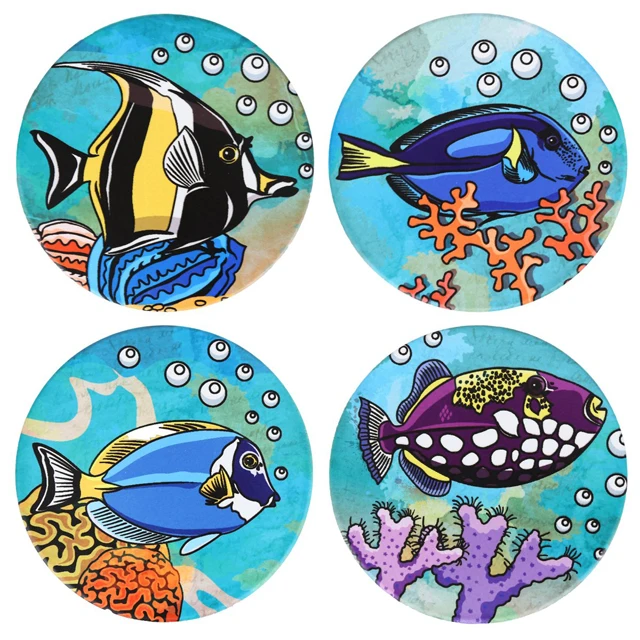 
Hot Sale Sublimation Mandala Design Round Custom Printed Ceramic Custom Coasters 