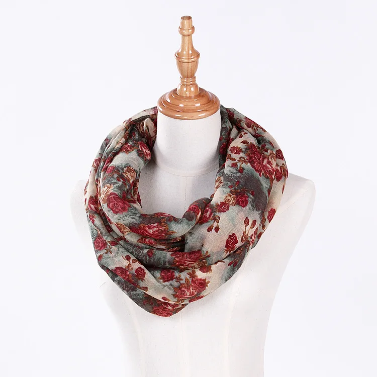 Лидер продаж, нежный женский круглый шарф-снуд с цветочным принтом