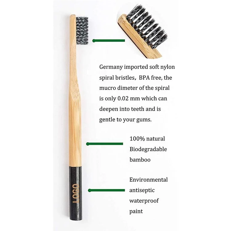 Китайская натуральная здоровая семейная комбинированная посылка с длинной ручкой, разлагаемая, 4 упаковки, производство бамбуковых зубных щеток